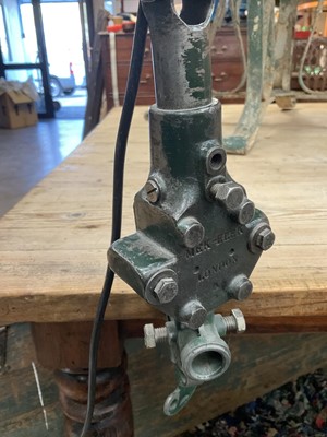 Lot 1540 - ‘Mek Eleck’ industrial clamp light with green enamel shade, c1950