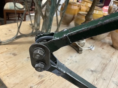 Lot 1540 - ‘Mek Eleck’ industrial clamp light with green enamel shade, c1950