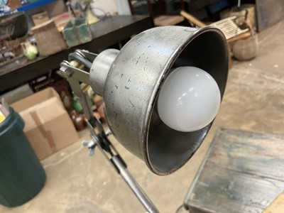 Lot 1541 - Autex industrial clamp light in burnished steel, 1950s