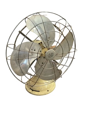 Lot 1553 - Large metal 1950s Verity electric fan with cream paint