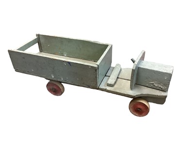 Lot 1559 - Homemade toy lorry, c1920, painted green