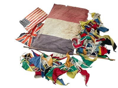 Lot 1562 - Mid 1900s French Tricolour flag and other flags