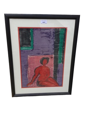 Lot 1567 - Charles Archer (20th century) monotype - Seated figure