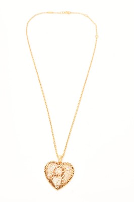 Lot 434 - Boucheron 18ct gold and diamond heart shaped pendant necklace