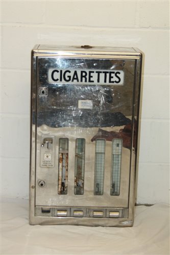 Lot 3414 - Chrome cigarette vending machine - 'Players'