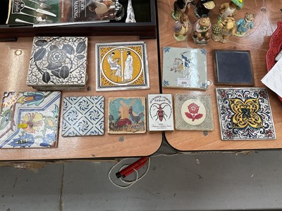 Lot 420 - Collection of antique delft and other tiles (10)