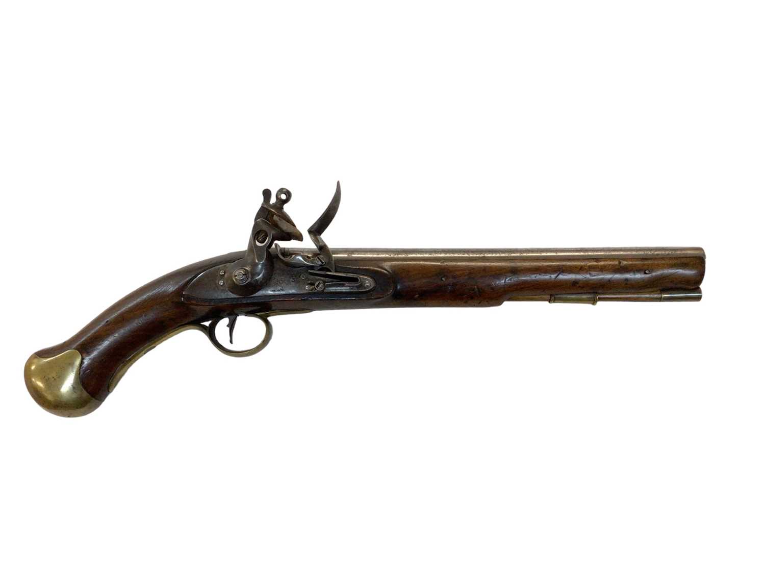 Lot 1007 - Rare Georgian Baker Pattern Flintlock East India Company sea service pistol