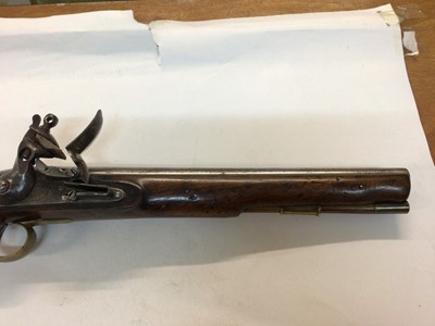 Lot 1007 - Rare Georgian Baker Pattern Flintlock East India Company sea service pistol