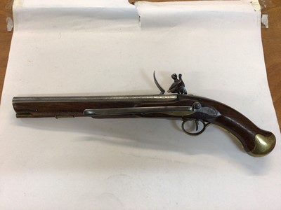 Lot 1007 - Rare Georgian Baker Pattern Flintlock East India Company sea service pistol