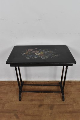 Lot 1318 - Victorian Jennings & Betteridge table, painted with summer flowers