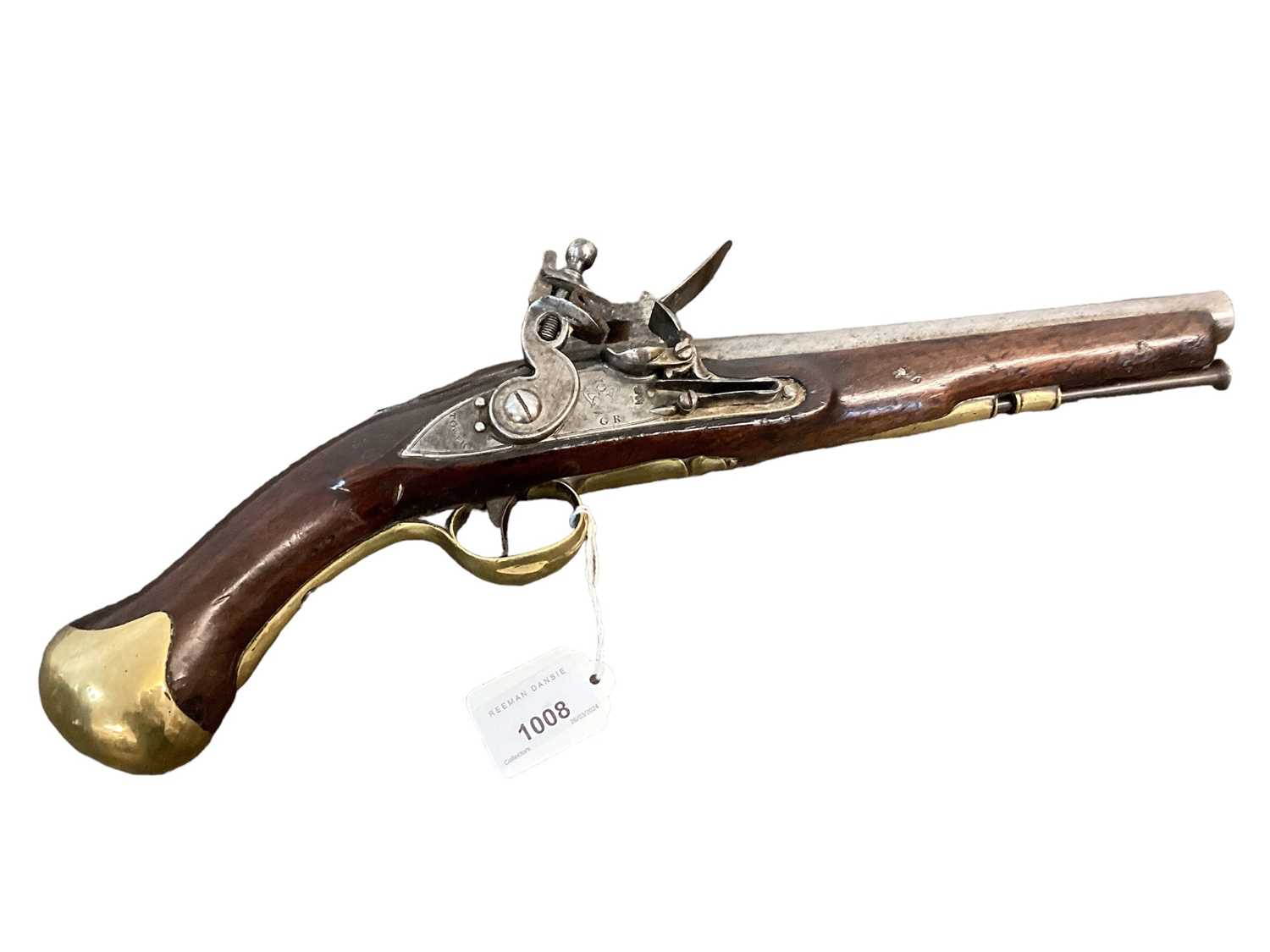 Lot 1008 - Georgian Flintlock short sea service pistol