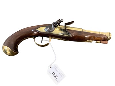 Lot 1005 - Napoleonic French Flintlock blunderbuss pistol