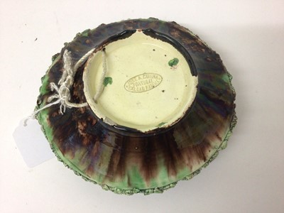 Lot 122 - Palissy ware majolica glazed pottery plate with snake, lizard, butterflies and worms by Jose a Cunha