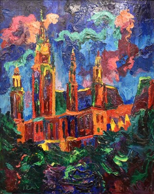 Lot 1586 - *Colin Moss (1914-2005) oil on board - City Hall, Vienna