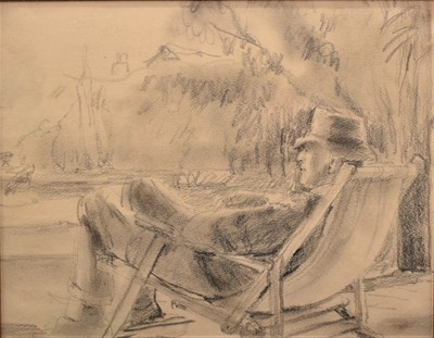 Lot 1592 - Jean Alexander (1911-1994) pencil sketch of her father, circa 1930s, framed.