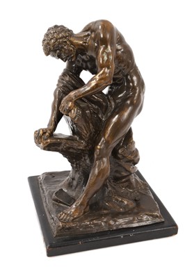 Lot 949 - Patinated metal statue of Olympic athlete Milo of Croton