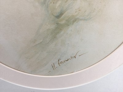 Lot 230 - Henry George Fanner, 19th Century oval watercolour portrait of a lady in a hat, signed, 30cm x 26cm, in gilt frame