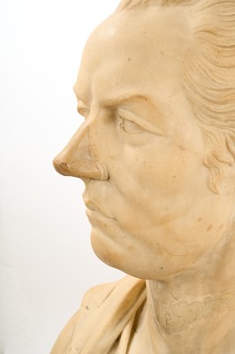 Lot 970 - Dominick Andrew Olivieri (act. 1820-1833): Good marble portrait bust of William Pitt the Younger, signed