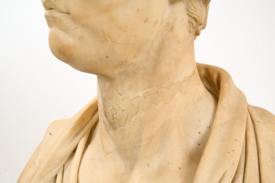 Lot 970 - Dominick Andrew Olivieri (act. 1820-1833): Good marble portrait bust of William Pitt the Younger, signed