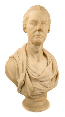 Lot 970 - Dominick Andrew Olivieri (act. 1820-1833): Good marble portrait bust of William Pitt the Younger, signed