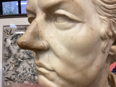 Lot 970 - Dominick Andrew Olivieri (act. 1820-1833): Good marble portrait bust of William Pitt the Younger, signed