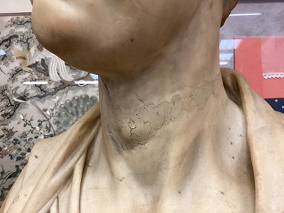 Lot 970 - Dominick Andrew Olivieri (act. 1820-1833): Good marble portrait bust of William Pitt the Younger, signed