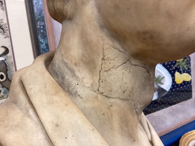 Lot 970 - Dominick Andrew Olivieri (act. 1820-1833): Good marble portrait bust of William Pitt the Younger, signed