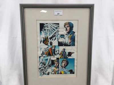 Lot 23 - Original comic strip art for Doctor Who, 16.5cm x 17cm, mounted in glazed frame