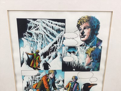 Lot 23 - Original comic strip art for Doctor Who, 16.5cm x 17cm, mounted in glazed frame