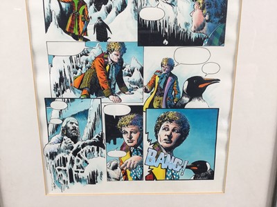 Lot 23 - Original comic strip art for Doctor Who, 16.5cm x 17cm, mounted in glazed frame