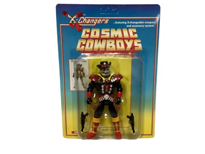Lot 1 - Acamas Toys (c1983) Cosmic Cowboys Sci-Fi Western 6" action figures including Star Marshall, Sgt Alpha Cody, Buck Metoer, Chief Iron Lance, Iron Jaw & Jake Sidewinder (Complete Set), all on card wi...