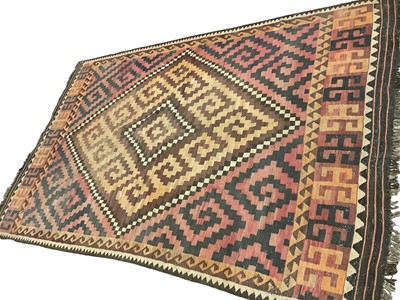 Lot 1611 - 20th century Turkish kilim Iznik design on a white ground