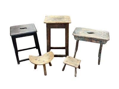 Lot 1639 - Five late 19th/early 20th century stools