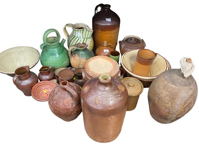 Lot 1644 - Various ceramics including - a Moroccan jar with brown glaze