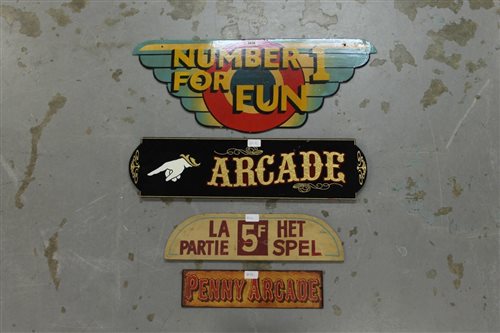 Rustic Arcade Sign Lot 3436 - Four Arcade signs
