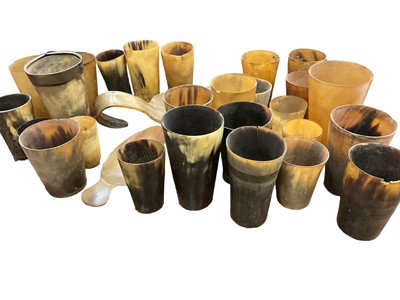 Lot 1658 - Collection of twenty-three 19th century horn beakers