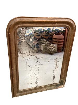 Lot 1669 - Early 19th century French Louis-Phillip mirror with original distressed mirror plate