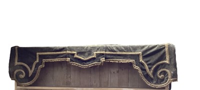 Lot 1672 - 19th century blue velvet and gold braid pelmet