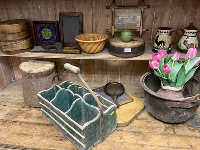 Lot 1673 - Assorted kitchenware - range of stoneware pots, moulds, sieves, jugs and sundries