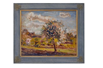 Lot 1679 - Jean Alexander (1911-1994) oil on board - Apple Blossom, signed and titled verso, Apple Blossom, 18in x 23in.