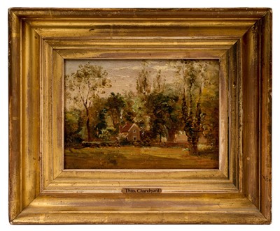 Lot 1681 - Thomas Churchyard (1798-1865) oil on board, double-sided painting of landscape with Cottage and a Mill