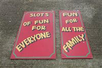 Lot 3440 - Two signs - 'Fun For All The Family' and...