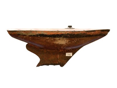 Lot 1703 - Wooden early 20th century red and black painted wooden pond yacht hull