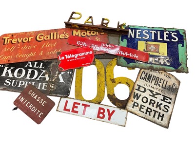 Lot 1704 - 1930s French enamel sign and other vintage signage