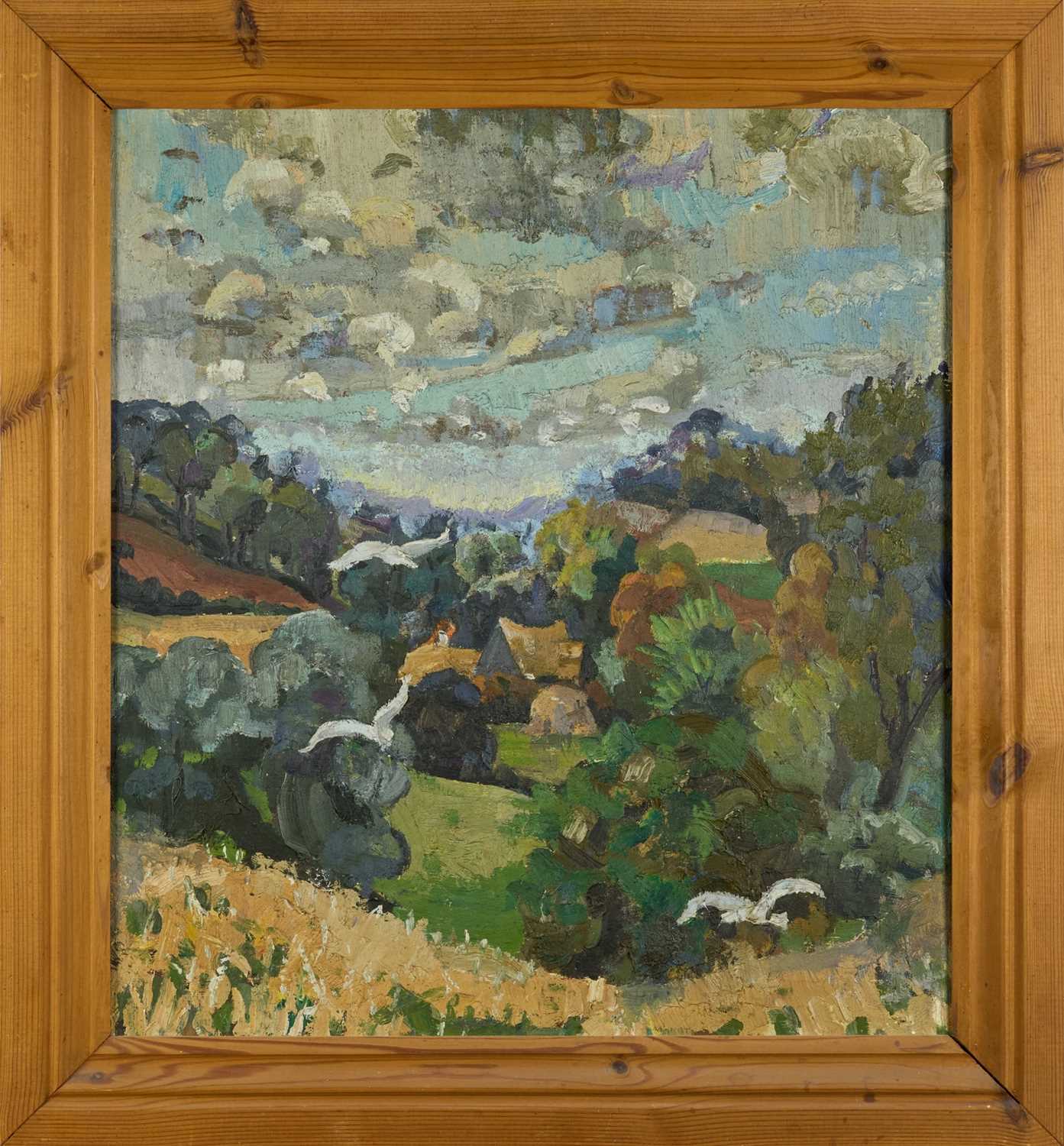 Lot 1713 - *Lucy Harwood (1893-1972) oil on canvas - Seagulls, signed verso