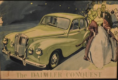 Lot 1723 - Advertising poster c1940s, for a Daimler Conquest, framed