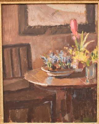 Lot 1724 - Jean Alexander (1911-1994) oil on board - Hyacinths in a Bowl, Priest Cottage