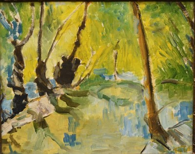 Lot 1727 - *Terence Howe, oil on paper - Landscape with Trees