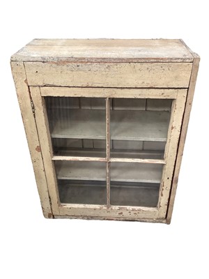 Lot 1744 - Early 19th century cream painted pine cupboard