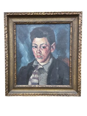 Lot 1748 - William Rayner (1905-1965) oil on canvas portrait of a young man